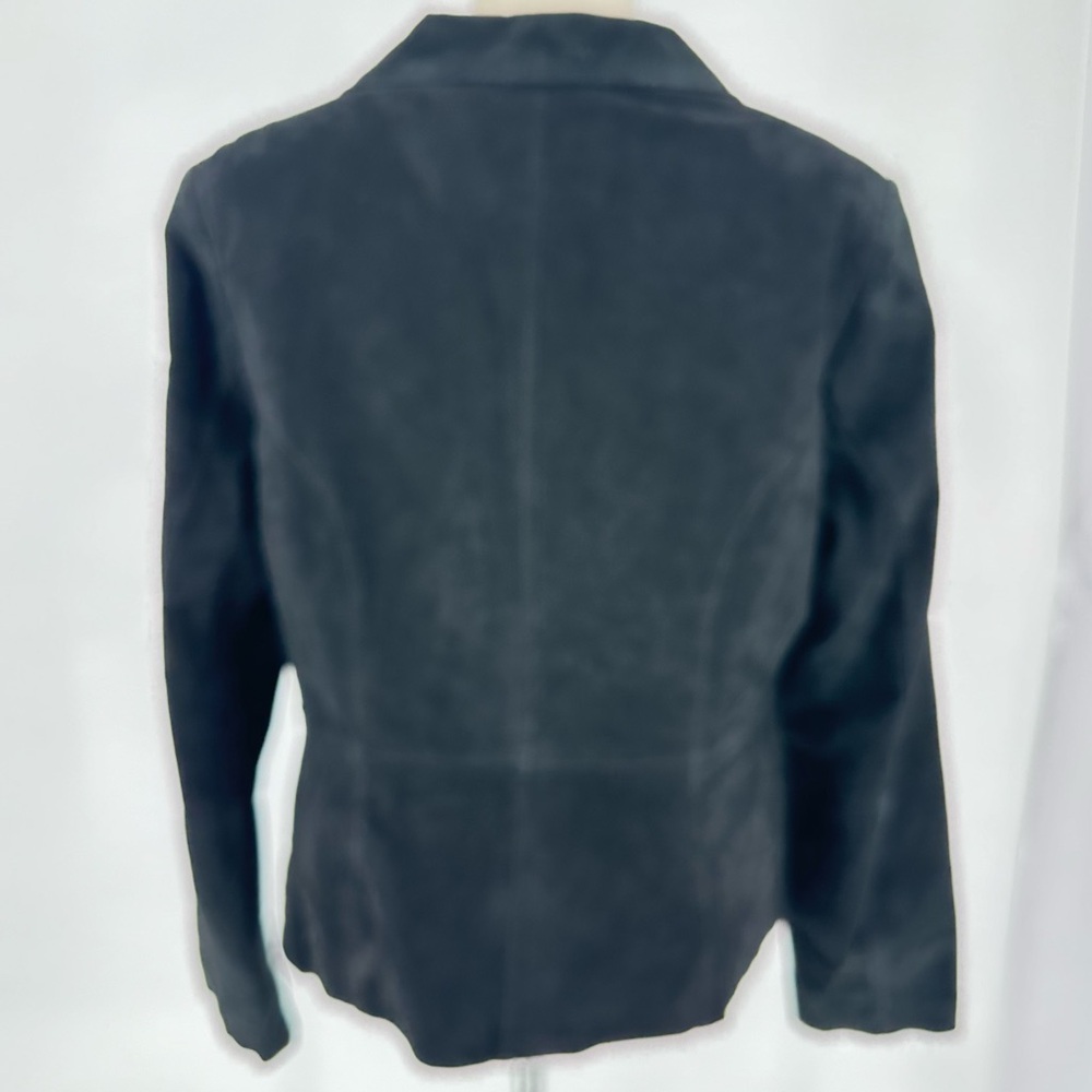 VINTAGE Uniform John Paul Richard Sz L Leather Lined Suede Black Blazer Jacket - Picture 3 of 10